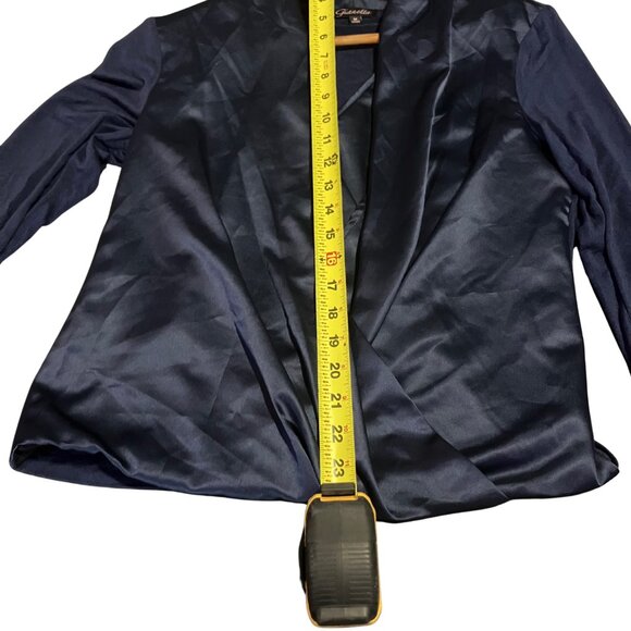 Gianetta Navy Blue Draped Front Long Sleeve Blouse | Size M - Picture 5 of 10